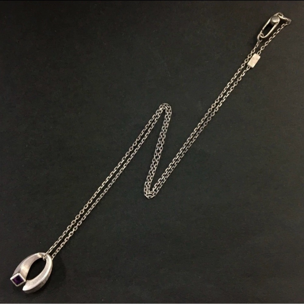 Gucci 925 Amethyst Twist Pendant Necklace